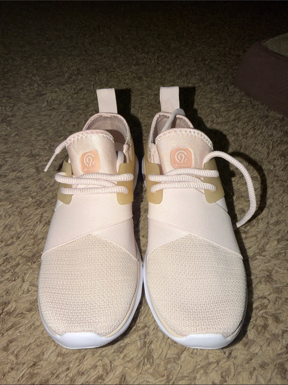 Champion Women's Slip-On Sneakers in Light Pink and Cream